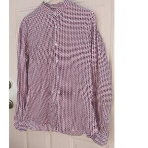 Giusto Riccardi Button Down Colorful Fish Print Long Sleeve Shirt, Made in Italy